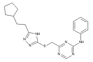 [4-[[[5-(2-cyclopentylethyl)-4H-1,2,4-triazol-3-yl]thio]methyl]-s-triazin-2-yl]-phenyl-amine