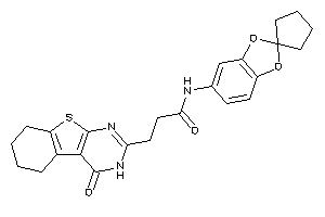 3-(4-keto-5,6,7,8-tetrahydro-3H-benzothiopheno[2,3-d]pyrimidin-2-yl)-N-spiro[1,3-benzodioxole-2,1'-cyclopentane]-5-yl-propionamide