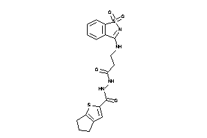 N'-[3-[(1,1-diketo-1,2-benzothiazol-3-yl)amino]propanoyl]-5,6-dihydro-4H-cyclopenta[b]thiophene-2-carbohydrazide