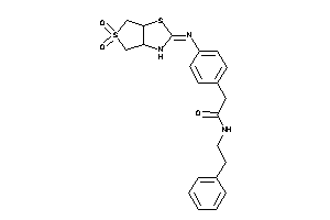 2-[4-[(5,5-diketo-3a,4,6,6a-tetrahydro-3H-thieno[3,4-d]thiazol-2-ylidene)amino]phenyl]-N-phenethyl-acetamide