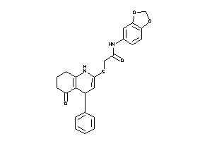 N-(1,3-benzodioxol-5-yl)-2-[(5-keto-4-phenyl-4,6,7,8-tetrahydro-1H-quinolin-2-yl)thio]acetamide