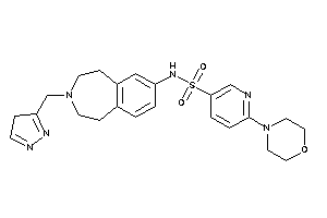 Image of 6-morpholino-N-[3-(4H-pyrazol-3-ylmethyl)-1,2,4,5-tetrahydro-3-benzazepin-7-yl]pyridine-3-sulfonamide