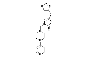 Image of 3-[[4-(4-pyridyl)piperazino]methyl]-5-(thiazol-4-ylmethyl)-1,3,4-oxadiazole-2-thione