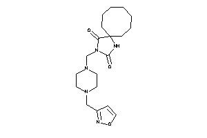 Image of 3-[[4-(isoxazol-3-ylmethyl)piperazino]methyl]-1,3-diazaspiro[4.7]dodecane-2,4-quinone