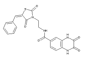 N-[2-(5-benzal-2,4-diketo-thiazolidin-3-yl)ethyl]-2,3-diketo-1,4-dihydroquinoxaline-6-carboxamide