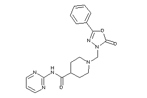 1-[(2-keto-5-phenyl-1,3,4-oxadiazol-3-yl)methyl]-N-(2-pyrimidyl)isonipecotamide