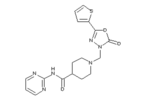 1-[[2-keto-5-(2-thienyl)-1,3,4-oxadiazol-3-yl]methyl]-N-(2-pyrimidyl)isonipecotamide