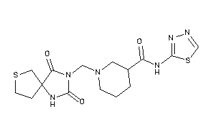 Image of 1-[(2,4-diketo-7-thia-1,3-diazaspiro[4.4]nonan-3-yl)methyl]-N-(1,3,4-thiadiazol-2-yl)nipecotamide