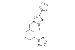 Image of 3-[[3-(1,2,4-oxadiazol-5-yl)piperidino]methyl]-5-(2-thienyl)-1,3,4-oxadiazole-2-thione