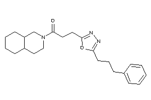 Image of 1-(3,4,4a,5,6,7,8,8a-octahydro-1H-isoquinolin-2-yl)-3-[5-(3-phenylpropyl)-1,3,4-oxadiazol-2-yl]propan-1-one