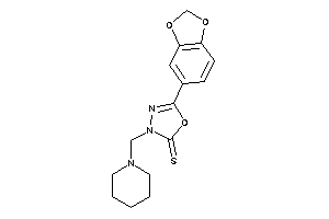5-(1,3-benzodioxol-5-yl)-3-(piperidinomethyl)-1,3,4-oxadiazole-2-thione