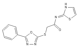 2-[(5-phenyl-1,3,4-oxadiazol-2-yl)thio]-N-(4-thiazolin-2-ylidene)acetamide