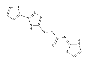 2-[[5-(2-furyl)-4H-1,2,4-triazol-3-yl]thio]-N-(4-thiazolin-2-ylidene)acetamide