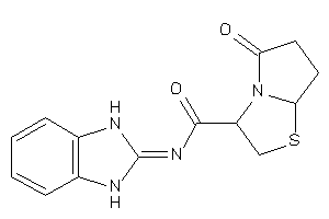 Image of N-(1,3-dihydrobenzimidazol-2-ylidene)-5-keto-3,6,7,7a-tetrahydro-2H-pyrrolo[2,1-b]thiazole-3-carboxamide