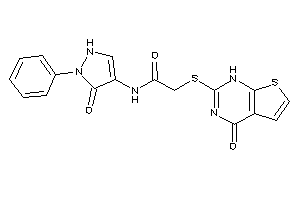 N-(5-keto-1-phenyl-3-pyrazolin-4-yl)-2-[(4-keto-1H-thieno[2,3-d]pyrimidin-2-yl)thio]acetamide