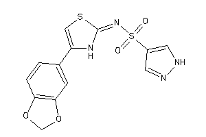 N-[4-(1,3-benzodioxol-5-yl)-4-thiazolin-2-ylidene]-1H-pyrazole-4-sulfonamide