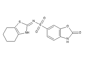 Image of 2-keto-N-(4,5,6,7-tetrahydro-3H-1,3-benzothiazol-2-ylidene)-3H-1,3-benzoxazole-6-sulfonamide