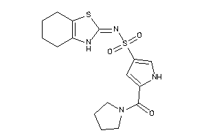 5-(pyrrolidine-1-carbonyl)-N-(4,5,6,7-tetrahydro-3H-1,3-benzothiazol-2-ylidene)-1H-pyrrole-3-sulfonamide