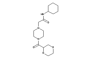 N-cyclohexyl-2-[4-(1,4-dioxane-2-carbonyl)piperazino]acetamide