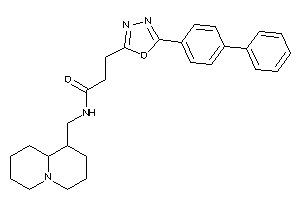 3-[5-(4-phenylphenyl)-1,3,4-oxadiazol-2-yl]-N-(quinolizidin-1-ylmethyl)propionamide