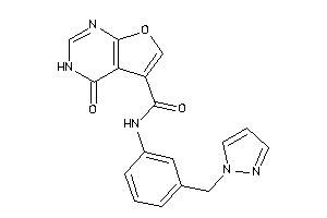 4-keto-N-[3-(pyrazol-1-ylmethyl)phenyl]-3H-furo[2,3-d]pyrimidine-5-carboxamide