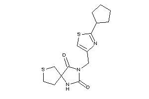 Image of 3-[(2-cyclopentylthiazol-4-yl)methyl]-7-thia-1,3-diazaspiro[4.4]nonane-2,4-quinone