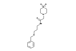 N-(3-benzoxypropyl)-2-(1,1-diketo-1,4-thiazinan-4-yl)acetamide