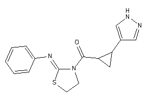 (2-phenyliminothiazolidin-3-yl)-[2-(1H-pyrazol-4-yl)cyclopropyl]methanone