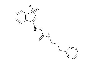 2-[(1,1-diketo-1,2-benzothiazol-3-yl)amino]-N-(3-phenylpropyl)acetamide