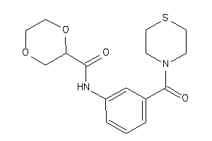 N-[3-(thiomorpholine-4-carbonyl)phenyl]-1,4-dioxane-2-carboxamide