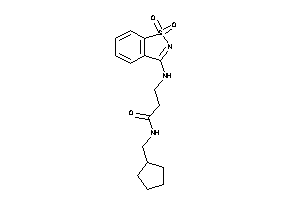 Image of N-(cyclopentylmethyl)-3-[(1,1-diketo-1,2-benzothiazol-3-yl)amino]propionamide
