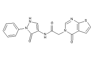 N-(5-keto-1-phenyl-3-pyrazolin-4-yl)-2-(4-ketothieno[2,3-d]pyrimidin-3-yl)acetamide