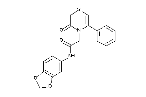 N-(1,3-benzodioxol-5-yl)-2-(3-keto-5-phenyl-1,4-thiazin-4-yl)acetamide