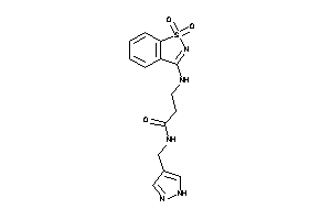 Image of 3-[(1,1-diketo-1,2-benzothiazol-3-yl)amino]-N-(1H-pyrazol-4-ylmethyl)propionamide