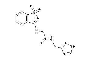 2-[(1,1-diketo-1,2-benzothiazol-3-yl)amino]-N-(1H-1,2,4-triazol-3-ylmethyl)acetamide