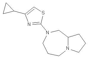Image of 2-(1,3,4,5,7,8,9,9a-octahydropyrrolo[1,2-a][1,4]diazepin-2-yl)-4-cyclopropyl-thiazole