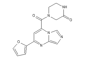 4-[2-(2-furyl)imidazo[1,5-a]pyrimidine-4-carbonyl]piperazin-2-one