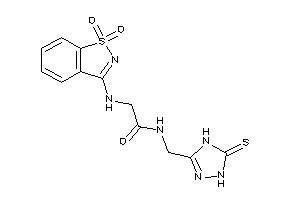 Image of 2-[(1,1-diketo-1,2-benzothiazol-3-yl)amino]-N-[(5-thioxo-1,4-dihydro-1,2,4-triazol-3-yl)methyl]acetamide