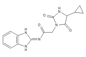 2-(4-cyclopropyl-2,5-diketo-imidazolidin-1-yl)-N-(1,3-dihydrobenzimidazol-2-ylidene)acetamide