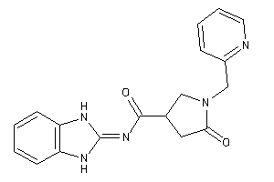 Image of N-(1,3-dihydrobenzimidazol-2-ylidene)-5-keto-1-(2-pyridylmethyl)pyrrolidine-3-carboxamide