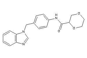 N-[4-(benzimidazol-1-ylmethyl)phenyl]-1,4-dioxane-2-carboxamide