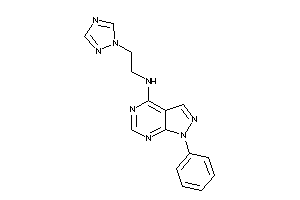 (1-phenylpyrazolo[3,4-d]pyrimidin-4-yl)-[2-(1,2,4-triazol-1-yl)ethyl]amine