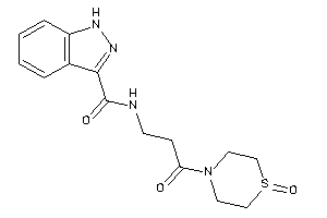Image of N-[3-keto-3-(1-keto-1,4-thiazinan-4-yl)propyl]-1H-indazole-3-carboxamide