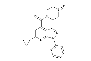 Image of [6-cyclopropyl-1-(2-pyridyl)pyrazolo[3,4-b]pyridin-4-yl]-(1-keto-1,4-thiazinan-4-yl)methanone