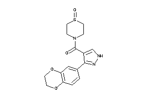 [3-(2,3-dihydro-1,4-benzodioxin-6-yl)-1H-pyrazol-4-yl]-(1-keto-1,4-thiazinan-4-yl)methanone