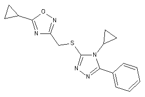 5-cyclopropyl-3-[[(4-cyclopropyl-5-phenyl-1,2,4-triazol-3-yl)thio]methyl]-1,2,4-oxadiazole