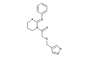 Image of 2-(isoxazol-4-ylmethylthio)-1-(2-phenylimino-1,3-thiazinan-3-yl)ethanone