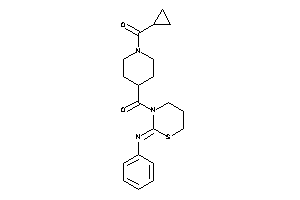 Image of Cyclopropyl-[4-(2-phenylimino-1,3-thiazinane-3-carbonyl)piperidino]methanone