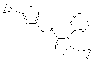 5-cyclopropyl-3-[[(5-cyclopropyl-4-phenyl-1,2,4-triazol-3-yl)thio]methyl]-1,2,4-oxadiazole