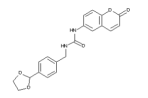 1-[4-(1,3-dioxolan-2-yl)benzyl]-3-(2-ketochromen-6-yl)urea